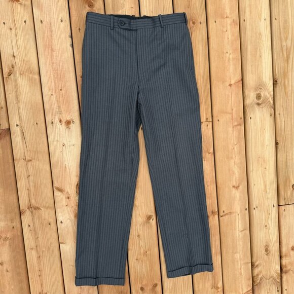 Tom James Royal Classic Suit 2pc Holland & Sherry Savile Row Striped 40L 32x33 - Picture 2 of 16